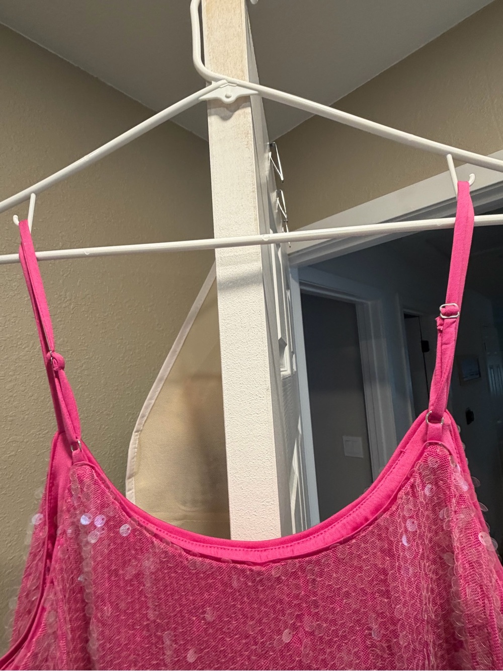 Bar III Hot Pink Sequin Slip Dress - Picture 3 of 3